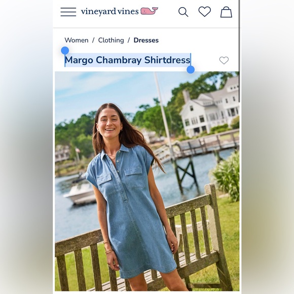 Vineyard Vines Chambray Shirtdress [S] - Picture 3 of 12